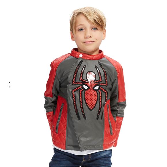 NWOT Disney Parks Marvel Spider-Man Faux Leather Biker Jacket M 7/8 - Picture 2 of 12